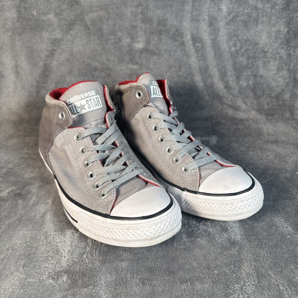 Converse Men's High Top Sneakers Size 8 Gray/Red